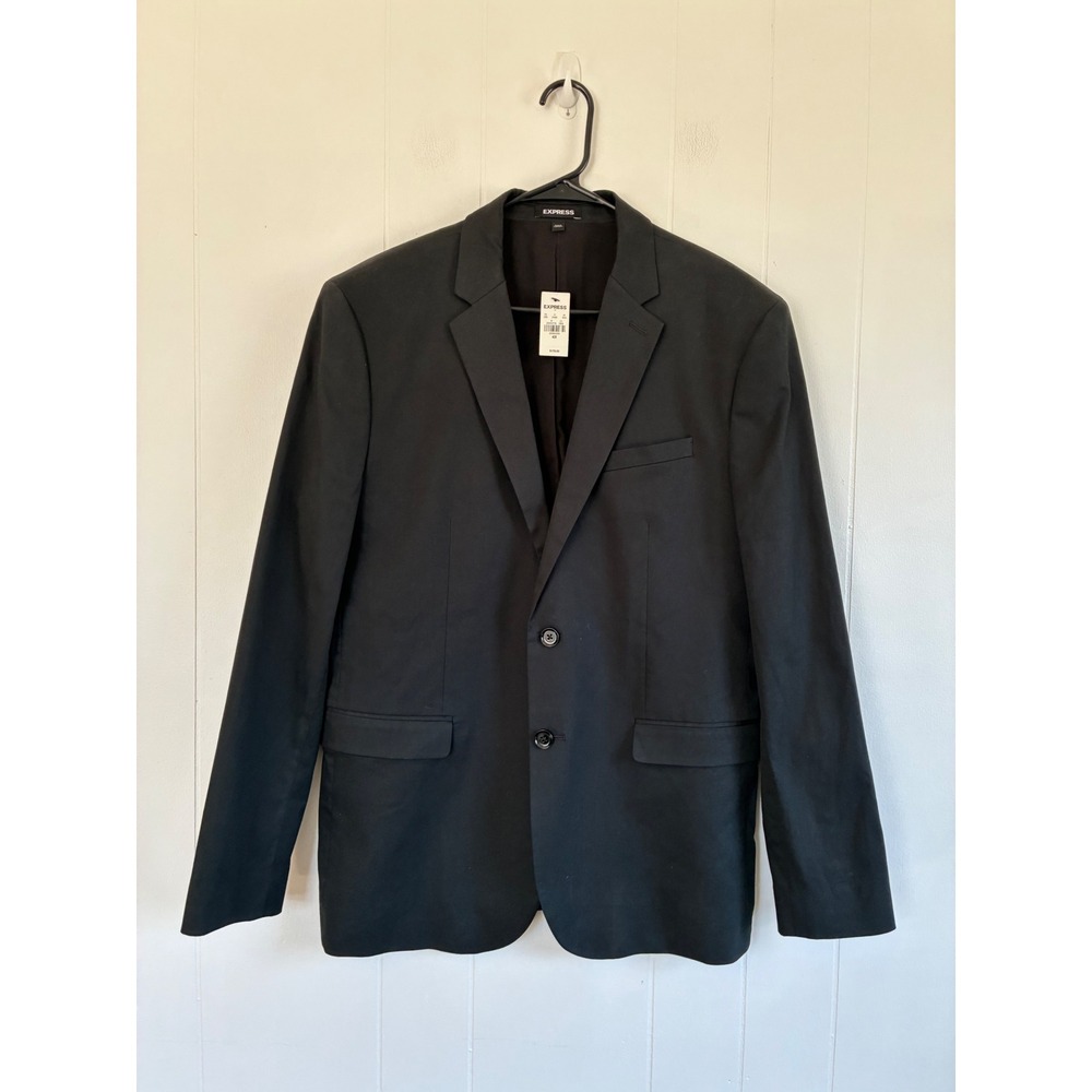Express Mens Black Two Button Blazer‎ Suit Jacket 40R New With Tags 29084234